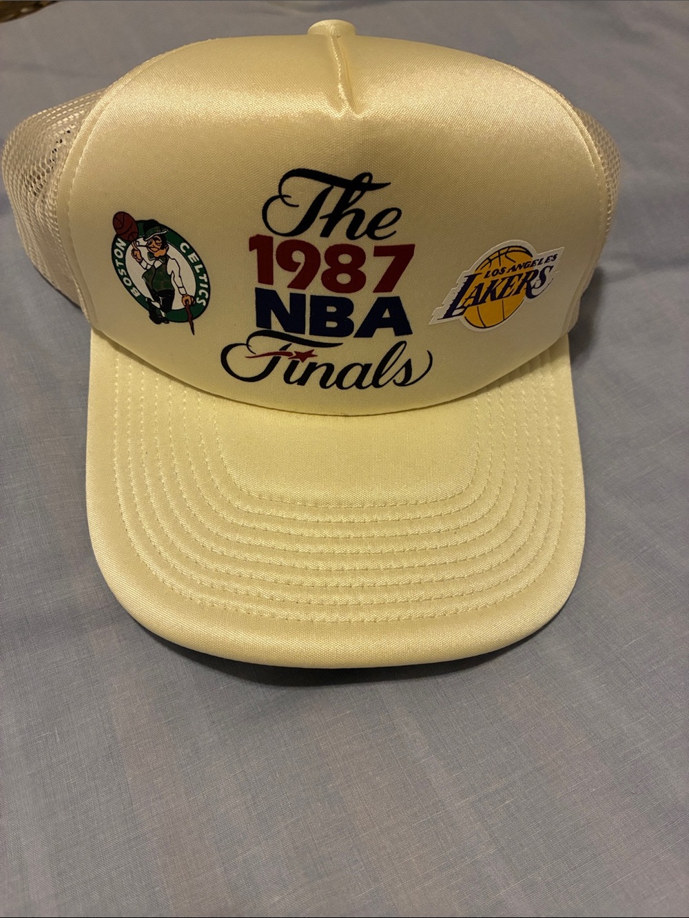 Mitchell & Ness Cream 1987 NBA Finals Trucker Hat